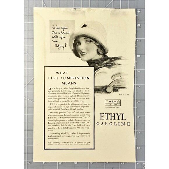 Ethyl Gasoline Corp. "Give your car a treat ask for Ethyl" Vintage Print Ad 1929 - Picture 2 of 3
